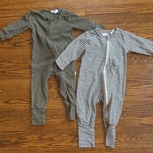 Bundle of Jamie Kay organic cotton zipper pajamas 1Y